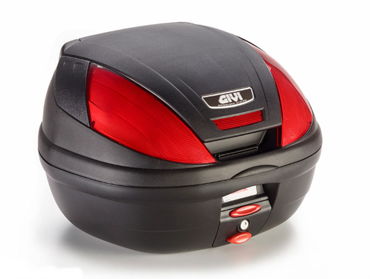 BAULETE MOTO GIVI 39 L. E370N NEGRO CATADIOTRICO ROJO